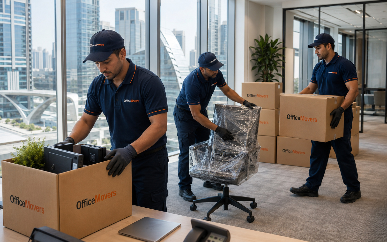 Office moving team working on a professional office relocation in Dubai โ photo 1