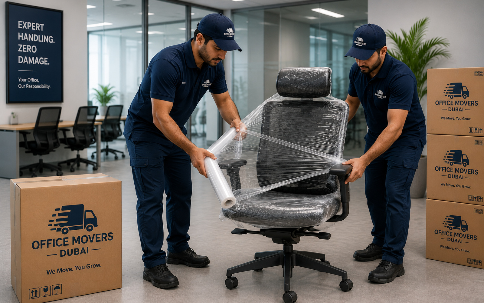 Office moving team working on a professional office relocation in Dubai โ photo 2