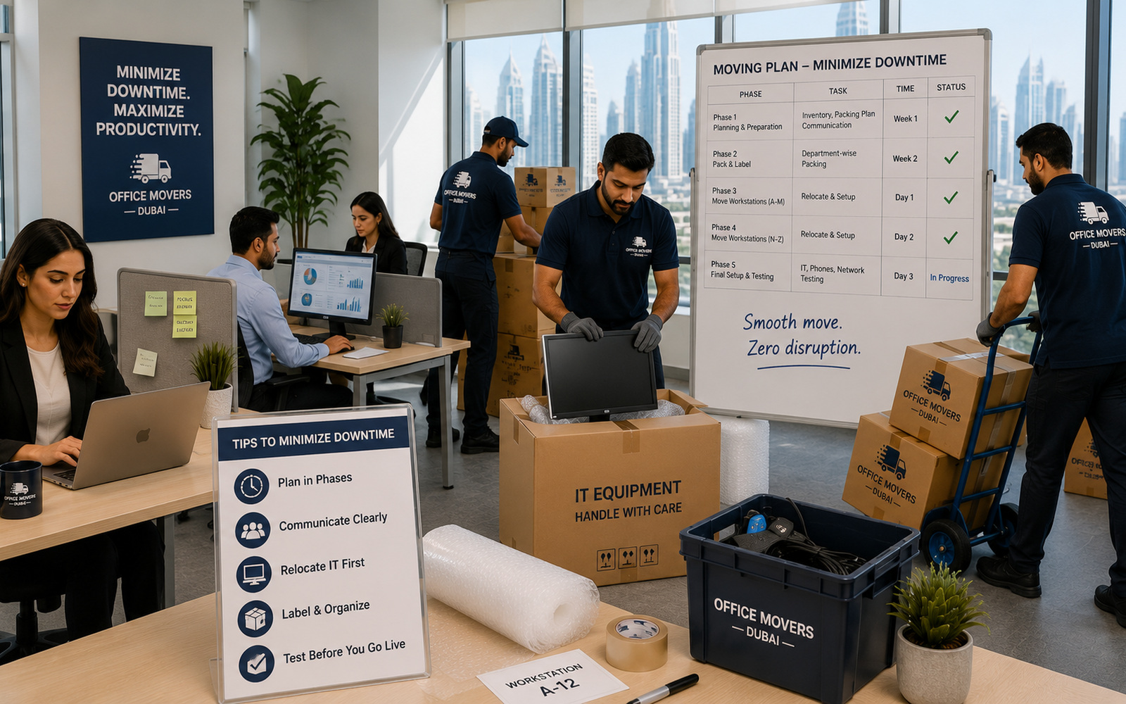Office moving team working on a professional office relocation in Dubai โ photo 13